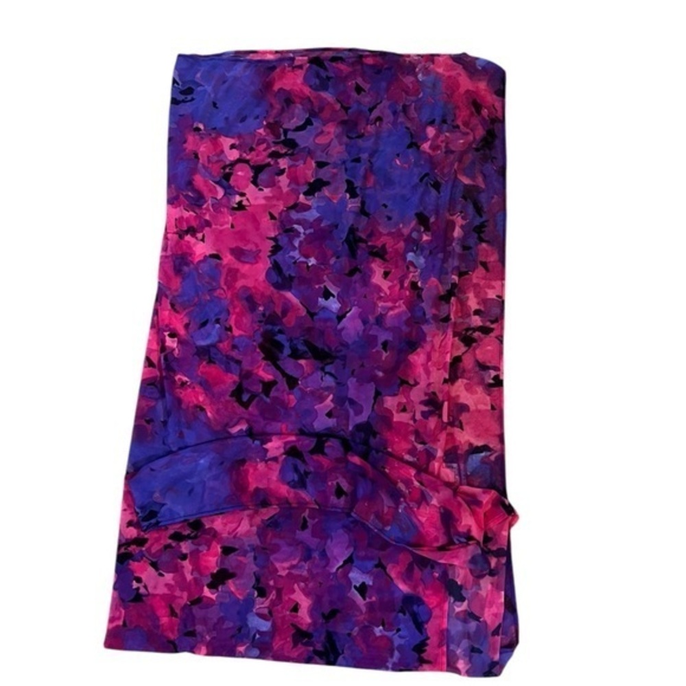 LANDS’ END pink & purple abstract magnolia fine mesh swim sarong / pareo